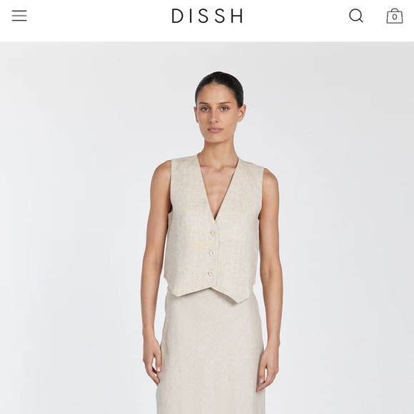 Dissh Banks Natural Linen Vest - Picture 3 of 4